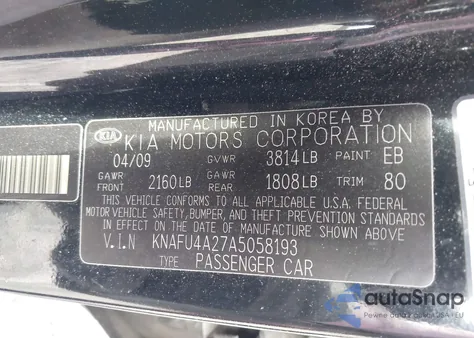 2010 Kia Forte Ex from USA, damaged, VIN KNAFU4A27A5058193